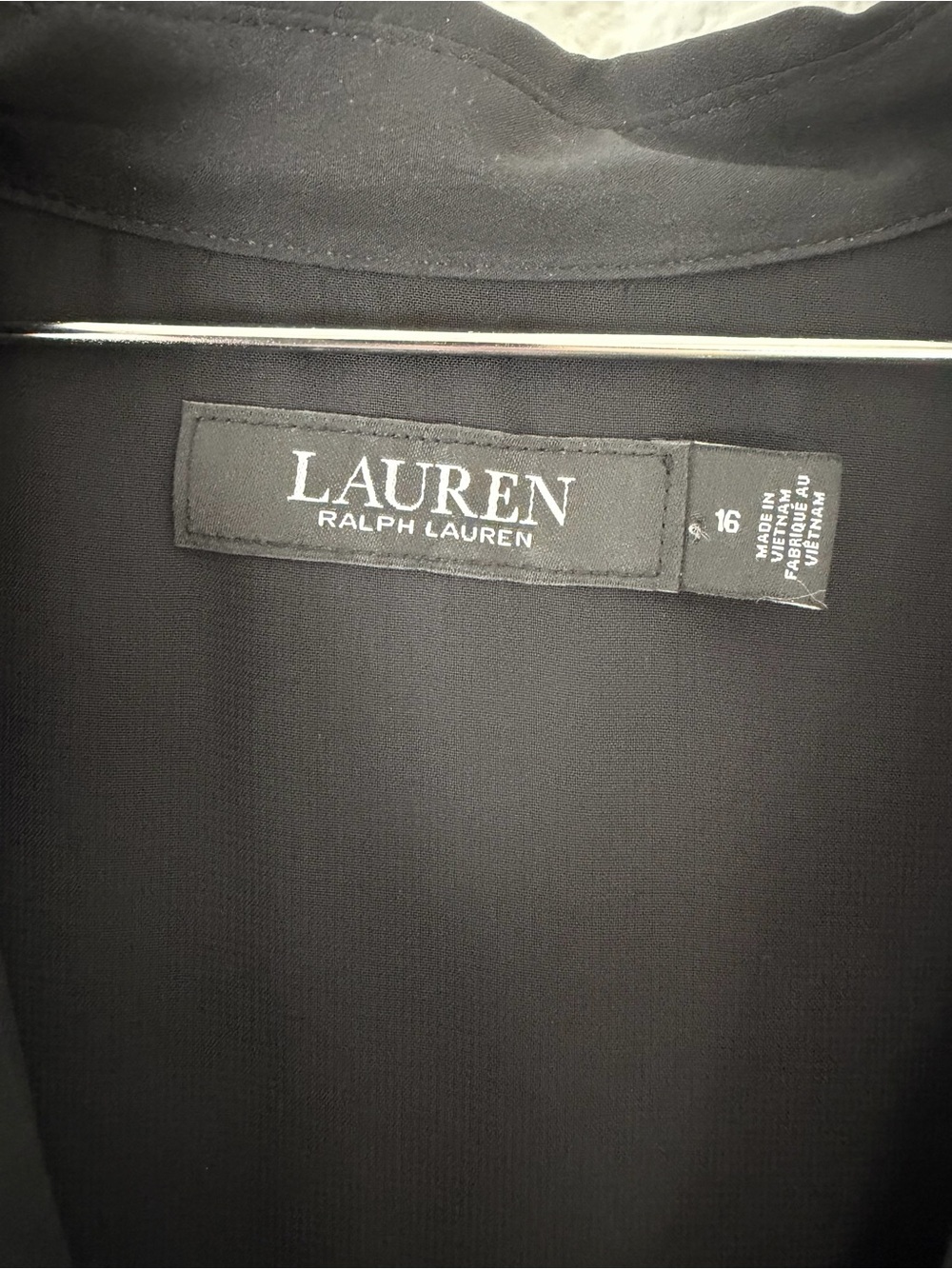 LAUREN Ralph Lauren Black Wrap-Front Midi Dress • Size 16 - Picture 3 of 9
